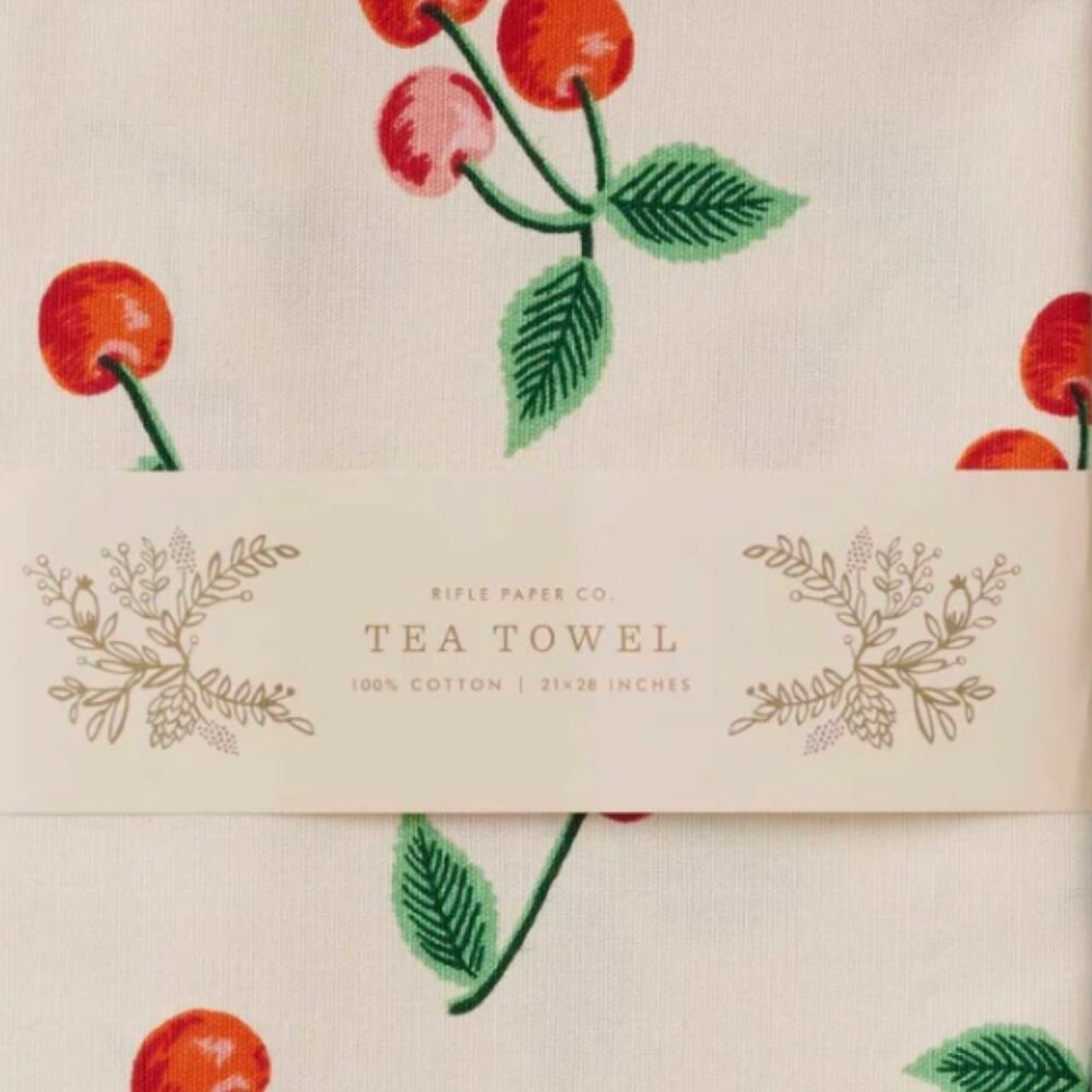 Vintage Inspired Cherries Tea Towel